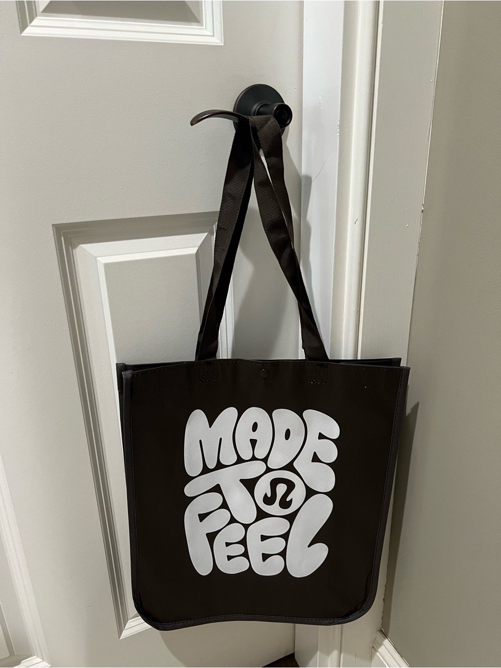 Lululemon Brown Made to Feel Logo Reusable Tote Bag - Picture 2 of 3